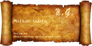 Multas Gyula névjegykártya